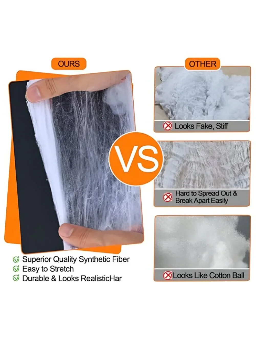 1200 sqft Halloween Spider Webs and 50pcs Fake Spiders Super Stretch